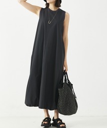 【大人のいちまんワンピ/ノースリーブ】ナイロンストレッチバルーンワンピ