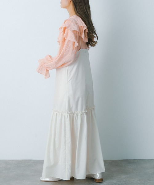 HEYUMM（ヘユム）の「ティアードキャミワンピース（ワンピース・レディース・チャコールグレー/アイボリー/ネイビー・ONE/S）」の5枚目の写真