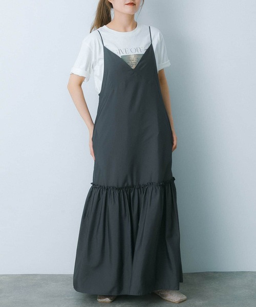 HEYUMM（ヘユム）の「ティアードキャミワンピース（ワンピース・レディース・チャコールグレー/アイボリー/ネイビー・ONE/S）」の10枚目の写真