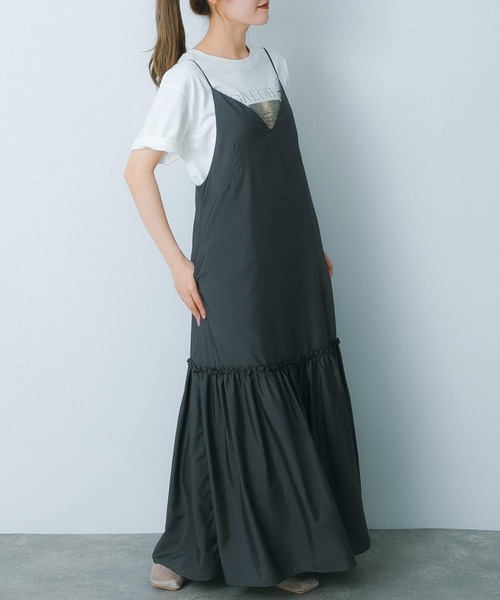HEYUMM（ヘユム）の「ティアードキャミワンピース（ワンピース・レディース・チャコールグレー/アイボリー/ネイビー・ONE/S）」の12枚目の写真