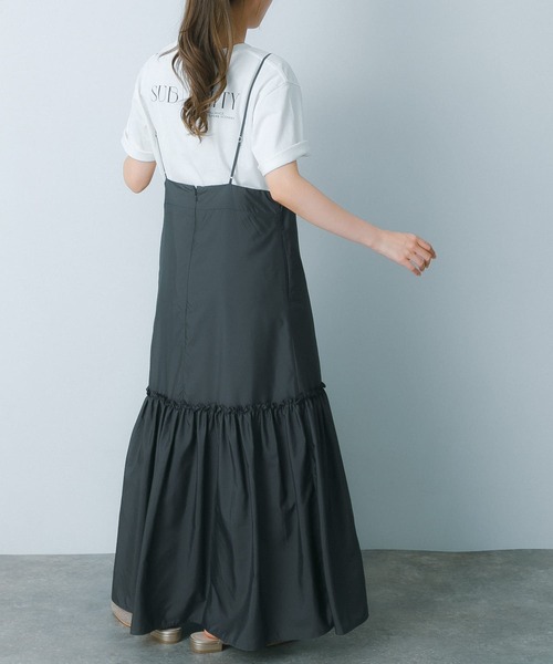 HEYUMM（ヘユム）の「ティアードキャミワンピース（ワンピース・レディース・チャコールグレー/アイボリー/ネイビー・ONE/S）」の14枚目の写真