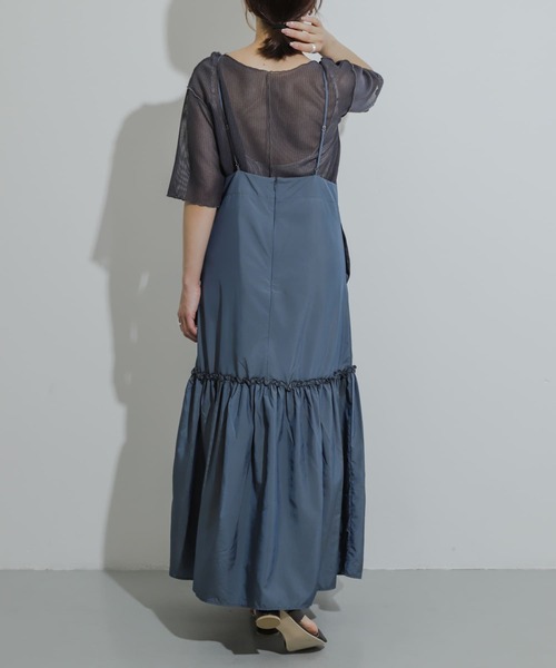 HEYUMM（ヘユム）の「ティアードキャミワンピース（ワンピース・レディース・チャコールグレー/アイボリー/ネイビー・ONE/S）」の15枚目の写真