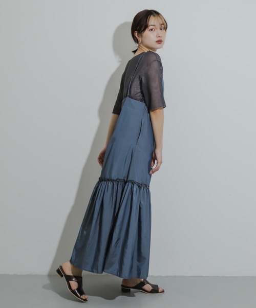 HEYUMM（ヘユム）の「ティアードキャミワンピース（ワンピース・レディース・チャコールグレー/アイボリー/ネイビー・ONE/S）」の18枚目の写真