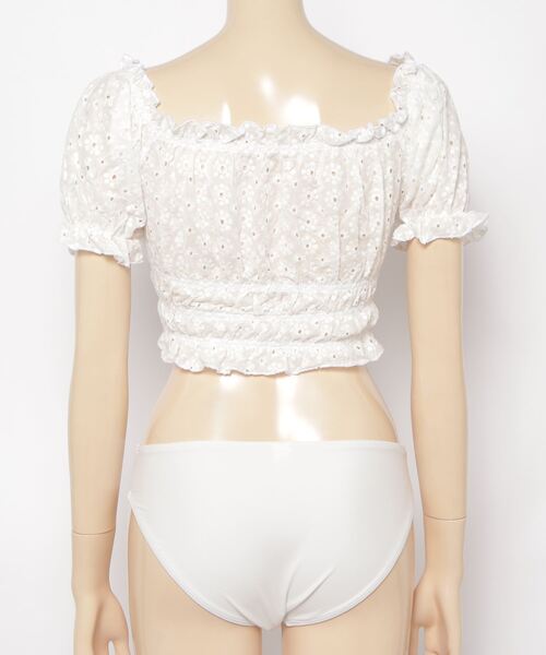 gossip!ロサンゼルス(ゴシップロサンゼルス)の「2Way総レースアップ体型カバー水着 3点水着セット(水着・レディース・ホワイト・XL/L/M)」の5枚目の写真