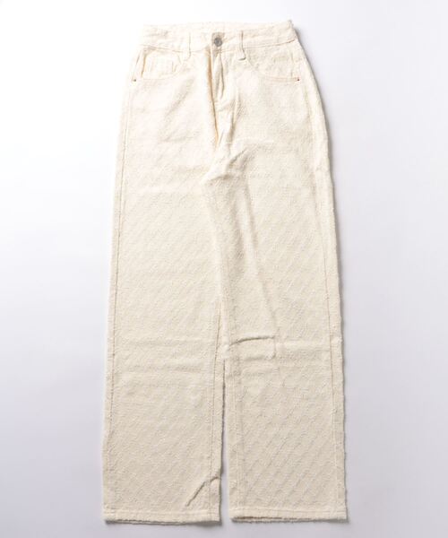 デニムジャカードワイドパンツ（デニムパンツ）｜aimoha（アイモハ）