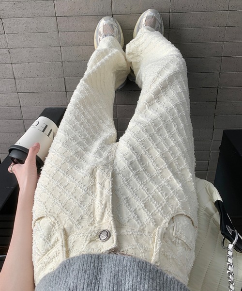 デニムジャカードワイドパンツ（デニムパンツ）｜aimoha（アイモハ）