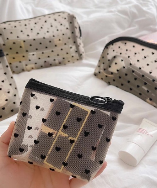 E&C closet…（イーアンドシークローゼット）の「『半額大セール』お気に入り27,637人突破！メッシュハート柄ポーチBEIGE(S)（ポーチ・レディース・ベージュ・FREE）」の15枚目の写真