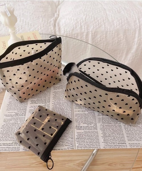 E&C closet…（イーアンドシークローゼット）の「『半額大セール』お気に入り27,637人突破！メッシュハート柄ポーチBEIGE(S)（ポーチ・レディース・ベージュ・FREE）」の17枚目の写真