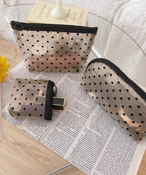 E&C closet…（イーアンドシークローゼット）の「『半額大セール』お気に入り27,637人突破！メッシュハート柄ポーチBEIGE(S)（ポーチ・レディース・ベージュ・FREE）」の12枚目の写真