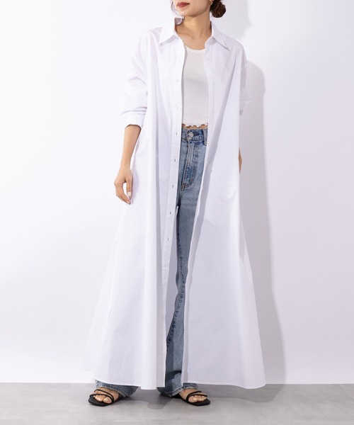 セール】【SETUP7】Long Shirt One-piece ロングシャツ