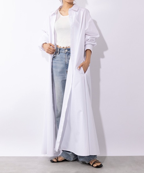 セール】【SETUP7】Long Shirt One-piece ロングシャツワンピース