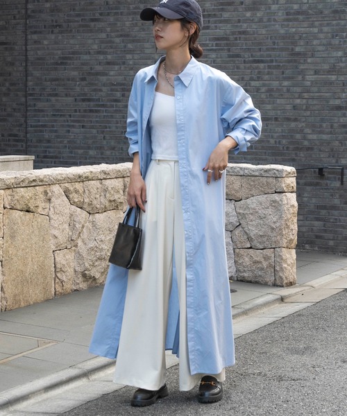 セール】【SETUP7】Long Shirt One-piece ロングシャツ