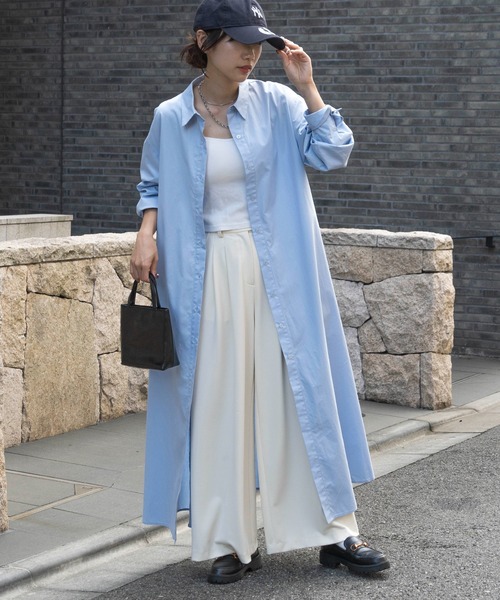 セール】【SETUP7】Long Shirt One-piece ロングシャツ