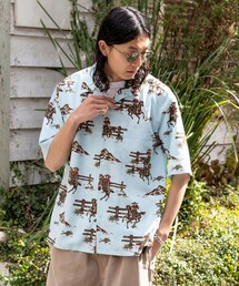 FREAK’S STORE/フリークスストア ルーズシルエット 総柄 オープンカラー シャツ/ショートスリーブ