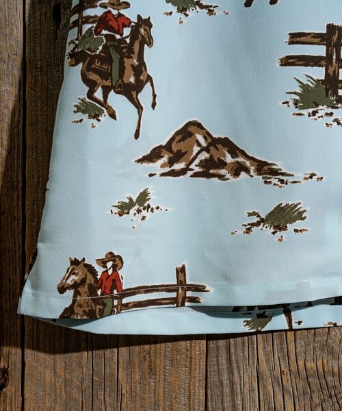 FREAK'S STORE（フリークスストア）の「FREAK’S STORE/フリークスストア ルーズシルエット 総柄 オープンカラー シャツ/ショートスリーブ（シャツ/ブラウス・メンズ・ベージュ/ネイビー/オフホワイト/サックスブルー・MEDIUM/LARGE）」の8枚目の写真