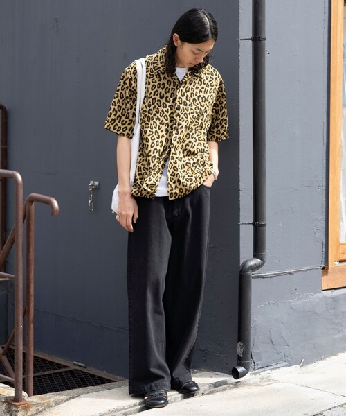 FREAK'S STORE（フリークスストア）の「FREAK’S STORE/フリークスストア ルーズシルエット 総柄 オープンカラー シャツ/ショートスリーブ（シャツ/ブラウス・メンズ・ベージュ/ネイビー/オフホワイト/サックスブルー・MEDIUM/LARGE）」の16枚目の写真