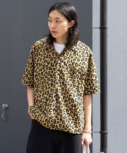 FREAK'S STORE（フリークスストア）の「FREAK’S STORE/フリークスストア ルーズシルエット 総柄 オープンカラー シャツ/ショートスリーブ（シャツ/ブラウス・メンズ・ベージュ/ネイビー/オフホワイト/サックスブルー・MEDIUM/LARGE）」の20枚目の写真