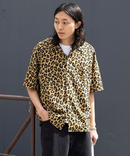 FREAK'S STORE（フリークスストア）の「FREAK’S STORE/フリークスストア ルーズシルエット 総柄 オープンカラー シャツ/ショートスリーブ（シャツ/ブラウス・メンズ・ベージュ/ネイビー/オフホワイト/サックスブルー・MEDIUM/LARGE）」の22枚目の写真