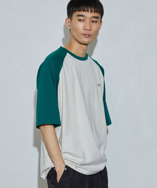 Firsthand（ファーストハンド）の「MA Firsthand/マ ファーストハンド LOGO RAGLAN TEE / ロゴラグランTシャツ（Tシャツ/カットソー・メンズ・ネイビー/グリーン/ブラウン・L/M）」の4枚目の写真