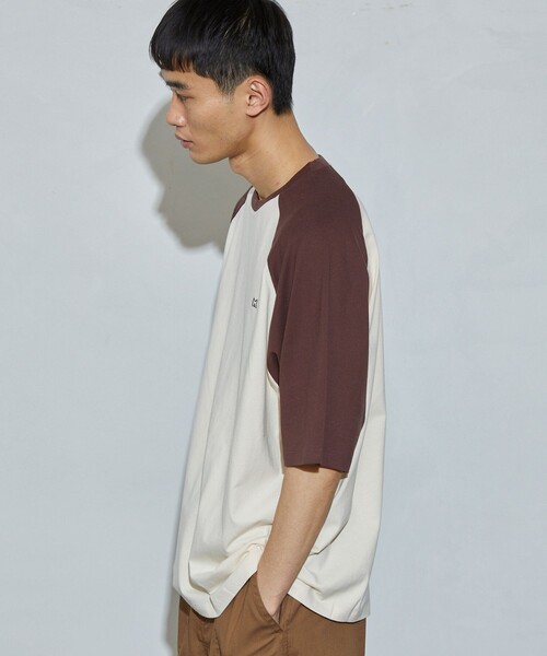 Firsthand（ファーストハンド）の「MA Firsthand/マ ファーストハンド LOGO RAGLAN TEE / ロゴラグランTシャツ（Tシャツ/カットソー・メンズ・ネイビー/グリーン/ブラウン・L/M）」の13枚目の写真