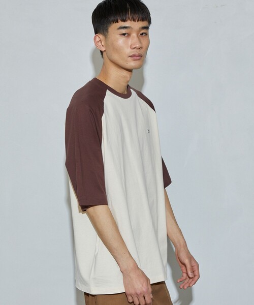 Firsthand（ファーストハンド）の「MA Firsthand/マ ファーストハンド LOGO RAGLAN TEE / ロゴラグランTシャツ（Tシャツ/カットソー・メンズ・ネイビー/グリーン/ブラウン・L/M）」の16枚目の写真