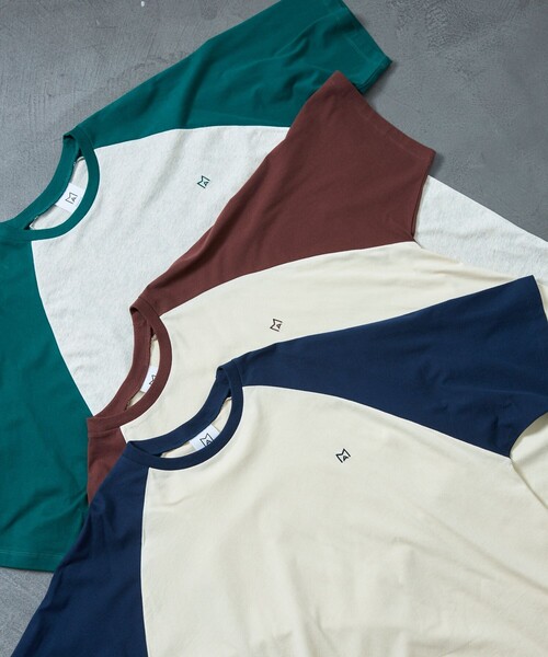 Firsthand（ファーストハンド）の「MA Firsthand/マ ファーストハンド LOGO RAGLAN TEE / ロゴラグランTシャツ（Tシャツ/カットソー・メンズ・ネイビー/グリーン/ブラウン・L/M）」の3枚目の写真