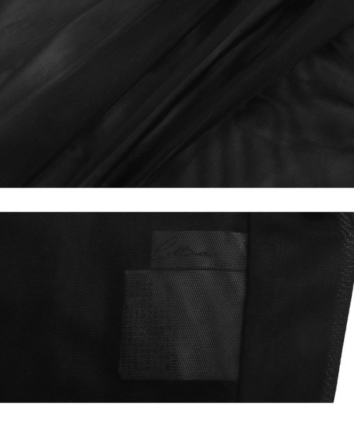 KOBE LETTUCE（コウベレタス）の「[ 低身長向けサイズ ] クロスデザインチュールキャミソール（キャミソール・レディース・ブラック/アイボリー/チャコールグレー・PM）」の13枚目の写真