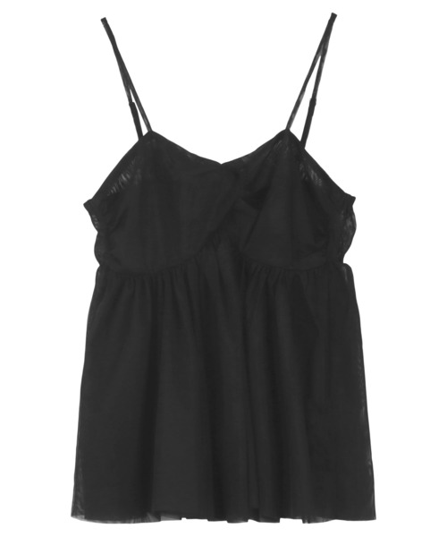 KOBE LETTUCE（コウベレタス）の「[ 低身長向けサイズ ] クロスデザインチュールキャミソール（キャミソール・レディース・ブラック/アイボリー/チャコールグレー・PM）」の15枚目の写真