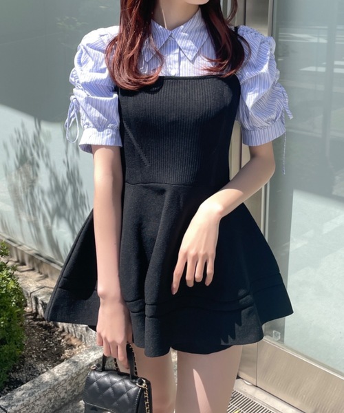 CFCL ぺプラム　ニットキャミ　ブラック　フリーサイズ NOMAE（ノーマエ）の「ペプラムニットキャミチュニック（キャミソール