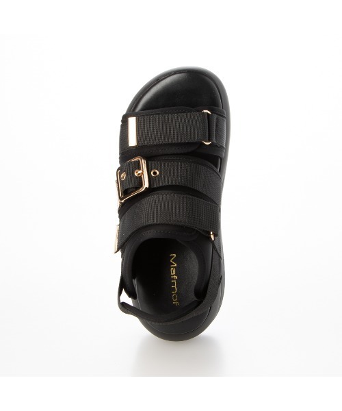 Mafmof(マフモフ)の「Mafmof(マフモフ)8cm厚底メガソールトリプルベルトスポーツサンダル(サンダル・レディース・ブラック/ホワイト・S/M/L/LL)」の9枚目の写真