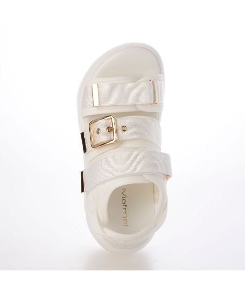 Mafmof(マフモフ)の「Mafmof(マフモフ)8cm厚底メガソールトリプルベルトスポーツサンダル(サンダル・レディース・ブラック/ホワイト・S/M/L/LL)」の10枚目の写真