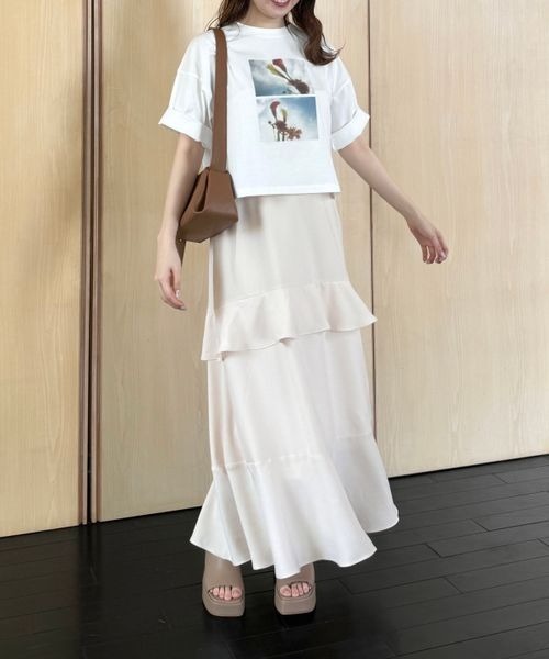 mysty woman（ミスティウーマン）の「【花盛友里さんコラボ】コラボアートフォトショートTシャツ 121444（Tシャツ/カットソー・レディース・ホワイト系その他2/ホワイト系その他/チャコールグレー/ホワイト系その他3・FREE）」の18枚目の写真