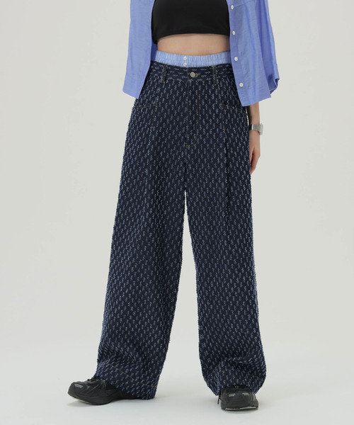 SLOBE citron.（スローブシトロン）の「SLOBE citron.レイヤード Funny DENIM（デニムパンツ・レディース・ブルー系その他/ホワイト・36/38）」の2枚目の写真