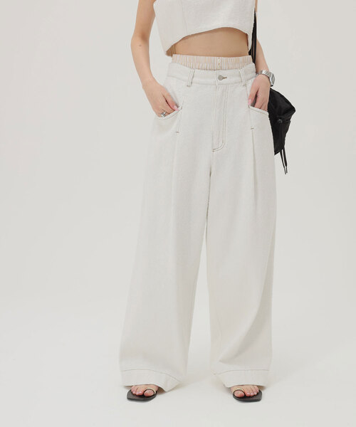 SLOBE citron.（スローブシトロン）の「SLOBE citron.レイヤード Funny DENIM（デニムパンツ・レディース・ブルー系その他/ホワイト・36/38）」の11枚目の写真