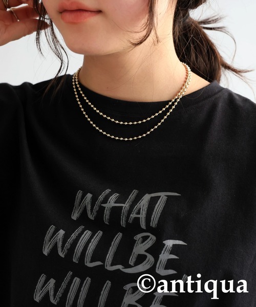 antiqua（アンティカ）の「ロングボールチェーンネックレス（ネックレス・レディース・ゴールド/シルバー・FREE）」の4枚目の写真