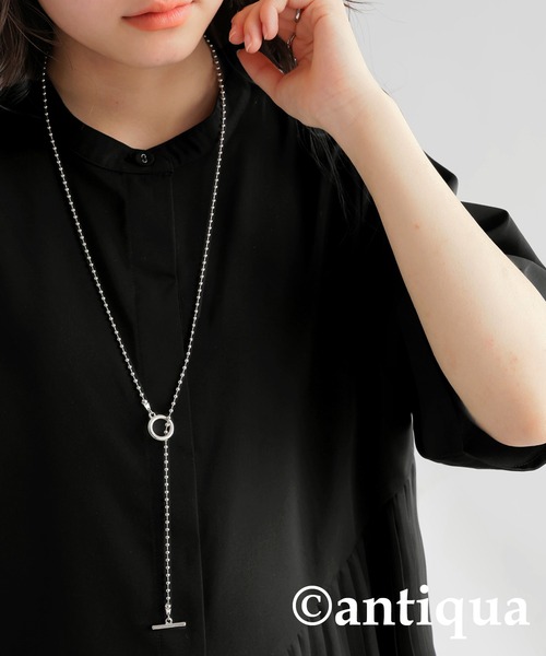 ロングボールチェーンネックレス（ネックレス）｜antiqua