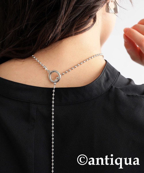 ロングボールチェーンネックレス（ネックレス）｜antiqua