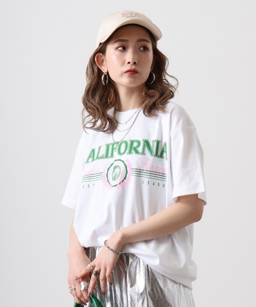RGY(アールジーワイ)の「RGY CALIFORNIA Venice Beach デザインプリントTシャツ(Tシャツ/カットソー・メンズ・ネイビー/ホワイト/オートミール・L/M)」の1枚目の写真