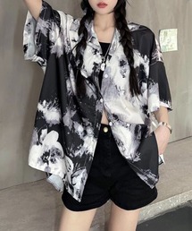 ニュアンス柄半袖ルーズシャツ