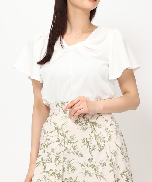 MISCH MASCH（ミッシュマッシュ）の「■2024春夏新作■ねじり2WAYカットブラウス/MM428103（シャツ/ブラウス・レディース・ブルー/ホワイト/ブラック・ﾌﾘ-）」の2枚目の写真