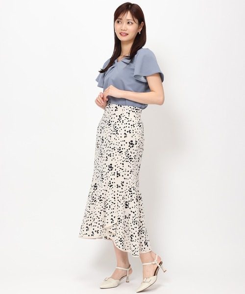 MISCH MASCH（ミッシュマッシュ）の「■2024春夏新作■ねじり2WAYカットブラウス/MM428103（シャツ/ブラウス・レディース・ブルー/ホワイト/ブラック・ﾌﾘ-）」の20枚目の写真