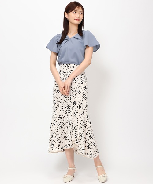 MISCH MASCH（ミッシュマッシュ）の「■2024春夏新作■ねじり2WAYカットブラウス/MM428103（シャツ/ブラウス・レディース・ブルー/ホワイト/ブラック・ﾌﾘ-）」の11枚目の写真