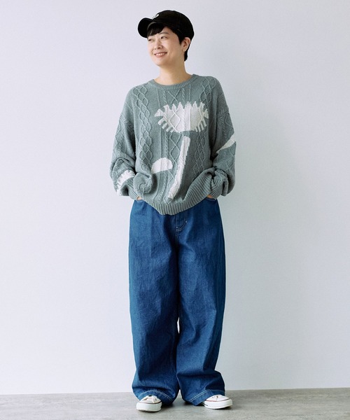 yuni(ユニ )の「11ozデニム ワイドパンツ 1701PT012242(デニムパンツ・レディース・ブルー/ネイビー・M/S)」の19枚目の写真