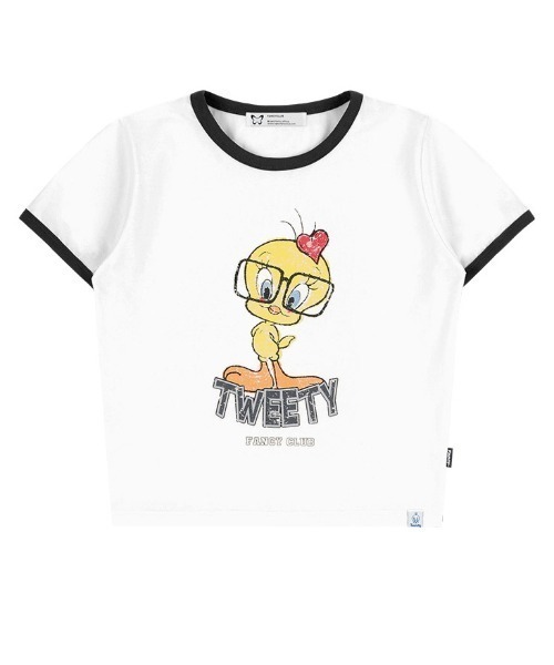 FANCY CLUB（ファンシークラブ）の「A'GEM/9 × .kom 『 FANCY CLUB/ファンシークラブ』 PREPPY BIRD RINGER TEE/バードリンガー 半袖Tシャツ（Tシャツ/カットソー・レディース・ホワイト/ブラック/イエロー・FREE）」の10枚目の写真