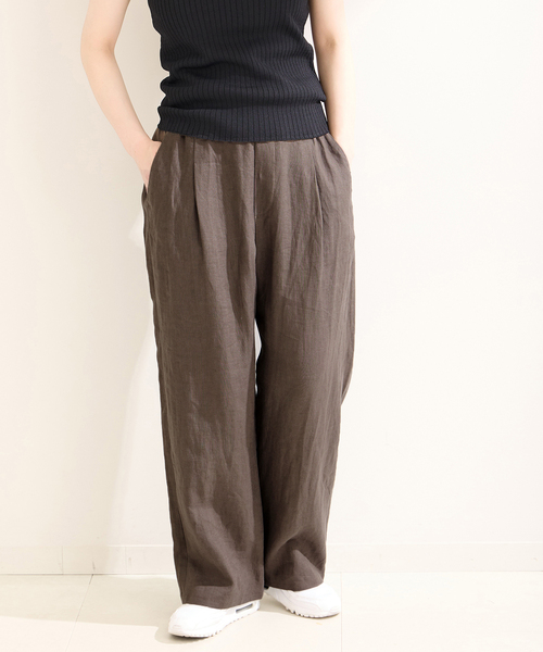 未使用❗️pelleq tucked trousers 20ss レモン　リネン 新品】pelleq tucked trousers 20ss レモン リネン 2025年最新
