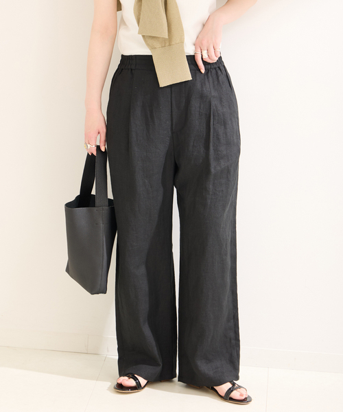 B.C STOCK（ベーセーストック）の「《追加》フレンチリネンパンツ（その他パンツ・レディース・ライトグリーン/レッド系その他/ブラック系その他/ブラック/カーキ・FREE）」の10枚目の写真