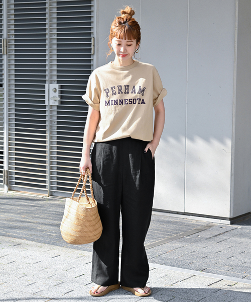 B.C STOCK（ベーセーストック）の「《追加》フレンチリネンパンツ（その他パンツ・レディース・ライトグリーン/レッド系その他/ブラック系その他/ブラック/カーキ・FREE）」の13枚目の写真