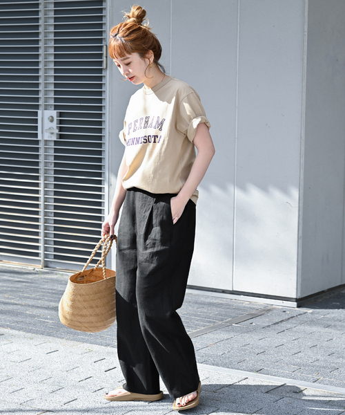 B.C STOCK（ベーセーストック）の「《追加》フレンチリネンパンツ（その他パンツ・レディース・ライトグリーン/レッド系その他/ブラック系その他/ブラック/カーキ・FREE）」の14枚目の写真