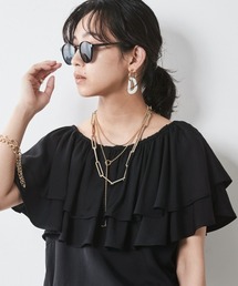 CHIC STYLE | 大きいサイズ 2点セット（ノースリーブブラウス+フリル衿） シックスタイル(シャツ/ブラウス)