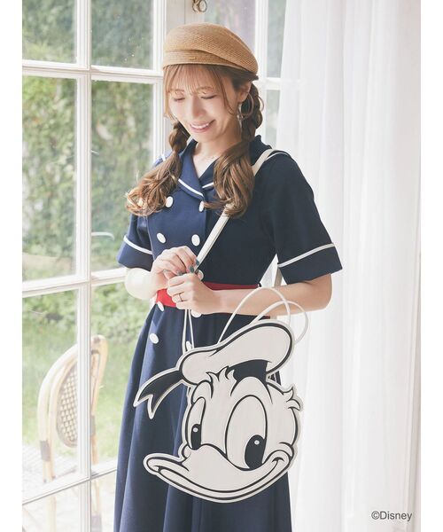 ドナルド/モノトーンフェイスバッグ（ハンドバッグ）｜Disney